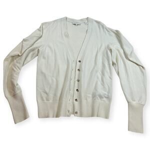 Ted Baker Ivory Wool Blend Cardigan Ribbed Trim Size 1 US Small